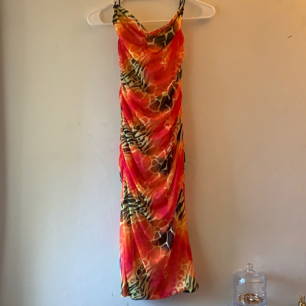I.AM.GIA Azalea dress,Backless,ruched,animal print